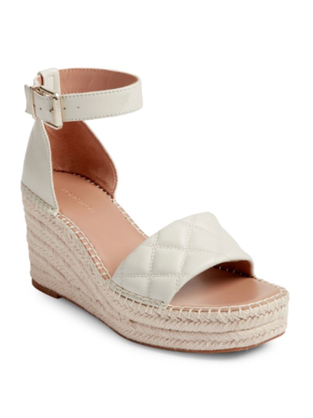 Nordstrom Carmen Wedge White Espadrille Quilted Leather Sandal (8)